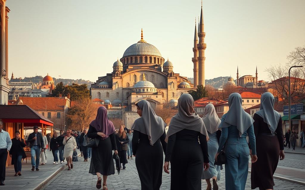vestimenta apropriada em mesquitas de Istambul